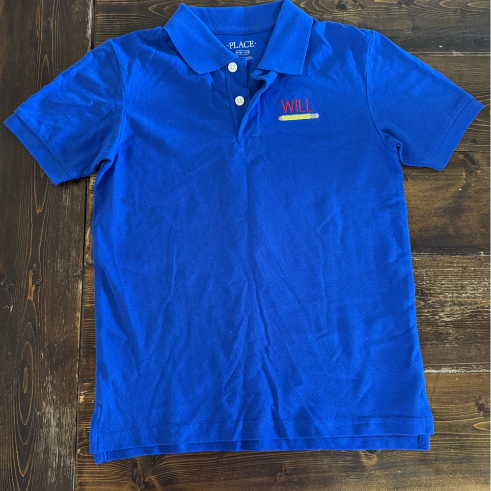 The Children's Place Royal Blue Polo with Embroidered Name